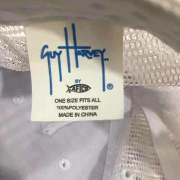 Guy Harvey blue white gray plaid hat fishing cap - Picture 7 of 8